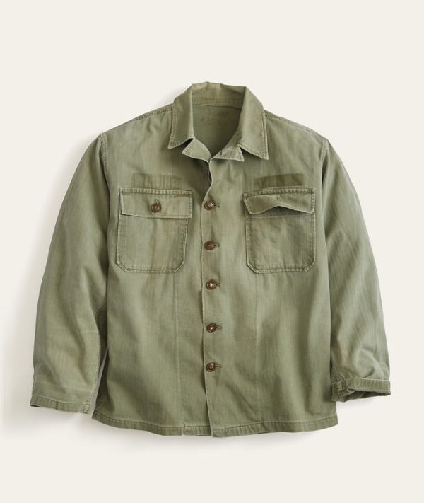 Herringbone Vintage Military Jacket (Womens M to Mens XS/S)