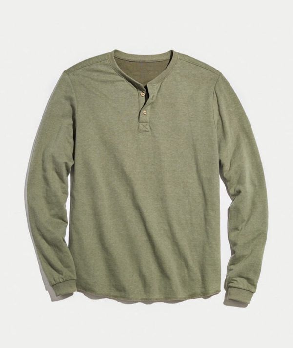 Double Knit Henley in Admiral Green