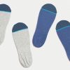 Neal No Show Socks in ML Grey/Blue (Pack of 2) - Image 2