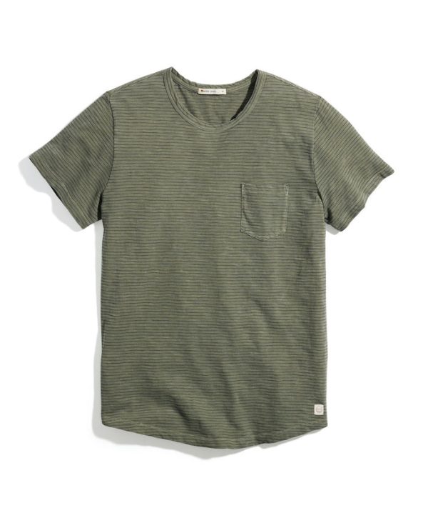 Saddle Hem Pocket Tee in Dusty Olive