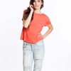 Boyfriend Crewneck Tee - Living Coral - Image 3