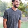 Melange V-Neck Tee - Charcoal - Image 4
