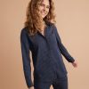 Angie Relaxed Shirt in Black/Blue Stripe - Image 5