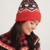 Fair Isle Beanie in Red - Image 5