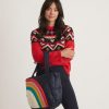 Puffer Tote in Navy Rainbow Wave - Image 2
