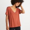Boyfriend V-Neck in Brick Red - Image 3