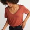 Boyfriend V-Neck in Brick Red - Image 4