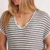 Bay Knit Cover Up in Black/White Stripe - Image 2