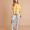 Boyfriend Crew Tee in Ochre - Image 5