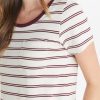Boyfriend Pocket Tee in Merlot Stripe - Image 3