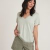 Boyfriend V-Neck Tee in Smoke Green - Image 3