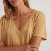 Boyfriend V-Neck Tee in Bright Gold - Image 4
