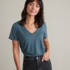 Boyfriend V-Neck Tee in Green Gables - Image 2