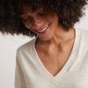 Boyfriend V-Neck Tee in Heather Grey Stripe - Image 4