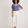 Boyfriend V-Neck Tee in Navy Blue - Image 4