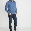 Reversible Corbet Pullover in Heather Grey/Dark Denim - Image 4