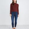 Cleo Mock Neck Sweater in Rosewood - Image 4