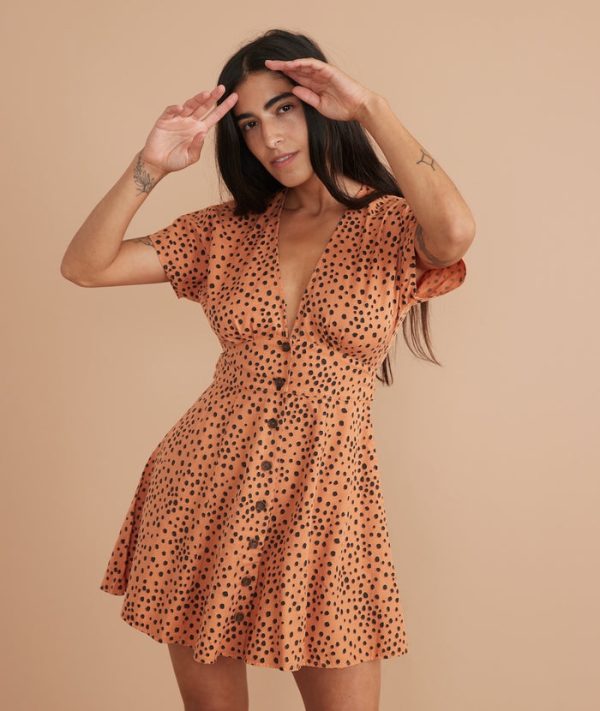 Camila Mini Dress in Abstract Cheetah Print