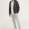 Corbet Quilted Full Zip Hoodie in Dark Heather Grey - Image 6
