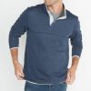 Corbet Reversible Fleece Pullover in Navy / Olive - Image 2
