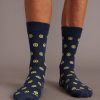 Crew Sock in Navy/Smileys - Image 3