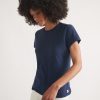 Women's Re-Spun Signature Crew in Navy - Image 4