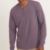 Double Knit Long Sleeve Henley in Dark Purple - Image 2