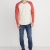 Double Knit Baseball Raglan in Antique White / Baked Apple - Image 4