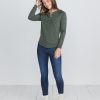 Double Knit Henley in Moss - Image 3