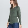 Double Knit Henley in Moss - Image 2