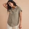 Dana Utility Shirt in Dusty Sage - Image 4
