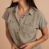 Dana Utility Shirt in Dusty Sage - Image 3