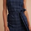 Eloise Belted Jumpsuit in Navy Windowpane - Image 3