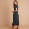 Emlyn Midi Wrap Dress in Black India Floral Print - Image 4