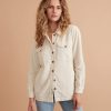 Jemma Cord Overshirt in Ivory - Image 3