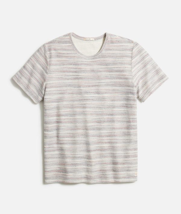 Logan Textured Tee in Blue Multi Stripe