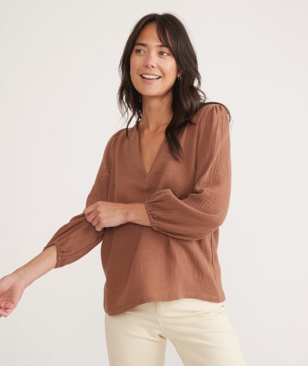 Jamie Banded Collar Top