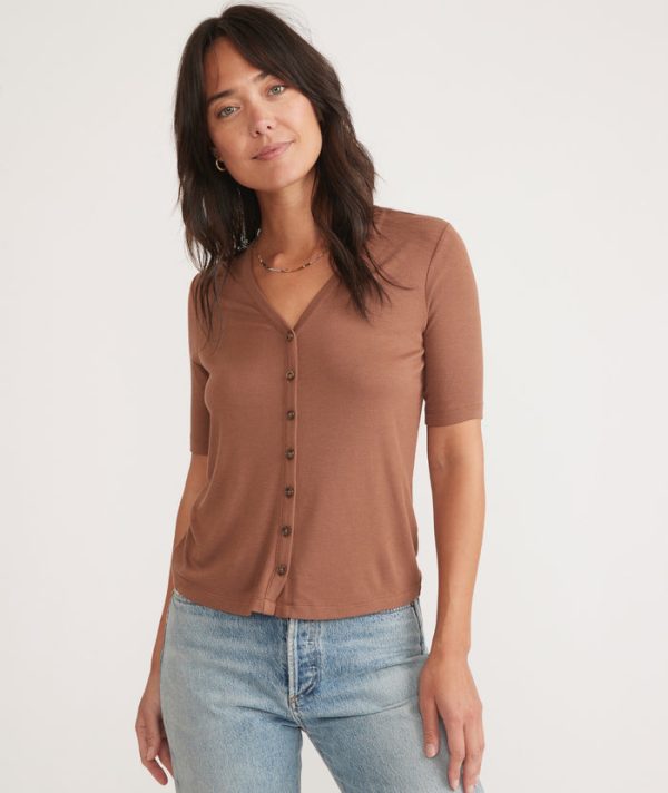 Lexi Rib Button Top