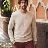 Men's Corbet Quilted Crewneck in Oat Heather - Image 2
