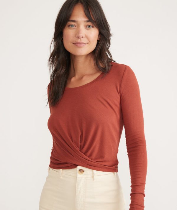 Lexi Rib Twist Front Long Sleeve Top