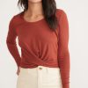 Lexi Rib Twist Front Long Sleeve Top - Image 2