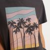 Re-Spun Crop Graphic Tee in Black Palm - Image 2