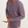 Double Knit Long Sleeve Henley in Dark Purple - Image 4