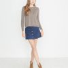 Rosie Suede A-Line Skirt in Mood Indigo - Image 4