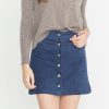 Rosie Suede A-Line Skirt in Mood Indigo - Image 2