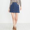 Rosie Suede A-Line Skirt in Mood Indigo - Image 3
