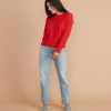 Jess Crewneck Sweater in Fire Red - Image 5