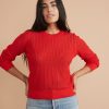 Jess Crewneck Sweater in Fire Red - Image 3