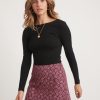 Lexi Long Sleeve Rib Bodysuit in Black - Image 3