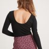 Lexi Long Sleeve Rib Bodysuit in Black - Image 2